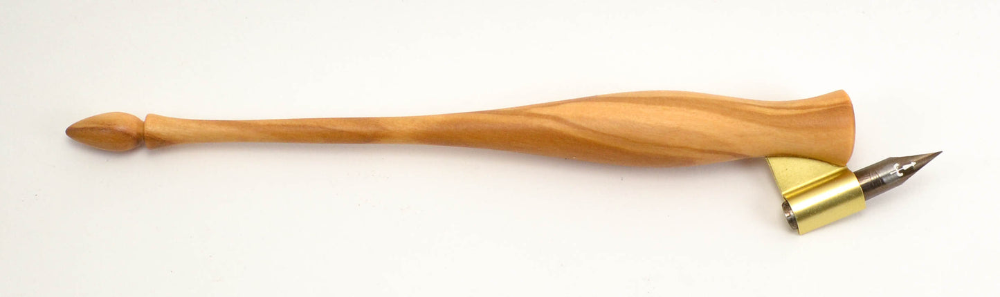 Left Handed, Olivewood Oblique Pen Holder