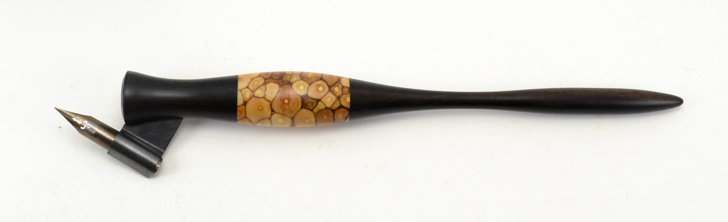 Ebony & Apple Branches Oblique Pen Holder