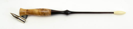 Cottonwood Burl, Brazilian Rosewood & Holly Oblique Pen Holder