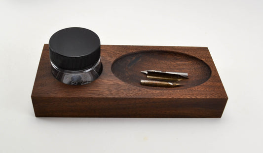 Walnut Dinky Dip Block & Nib Dish