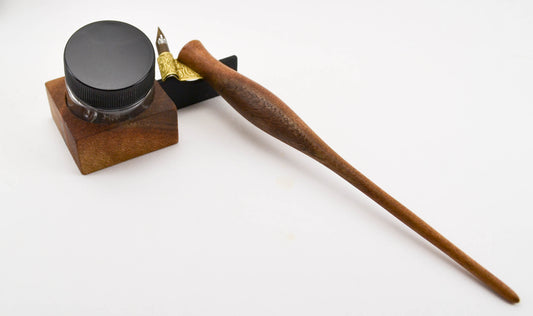 Walnut Oblique Pen Holder & Dinky Dip Block